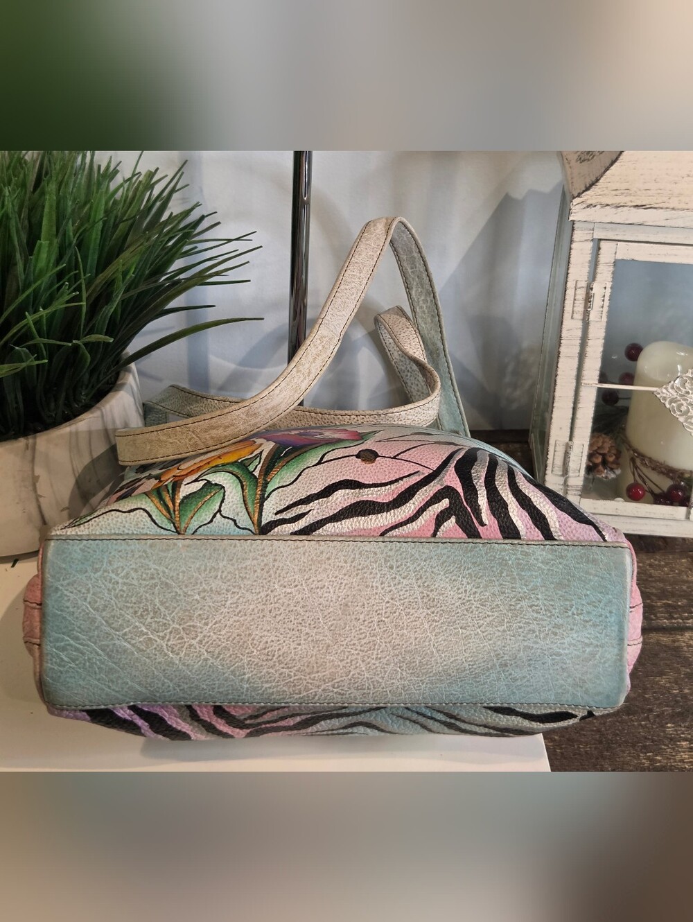 Anuschka Pastel Multicolor Floral Print Shoulder Bag - Picture 11 of 16